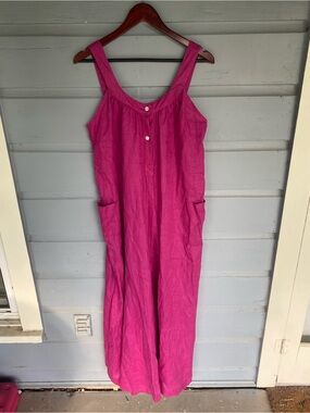 Linen jumpsuit BNWT OS Fuchsia